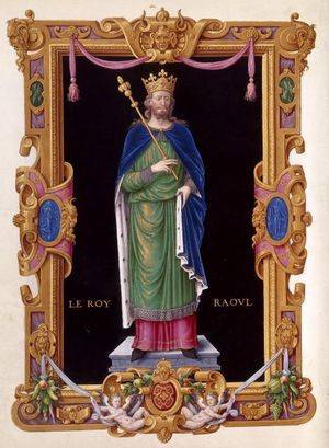 Raoul Ier, dernier roi Robertien (manuscrit « le Recueil des rois de France », XVe siècle)