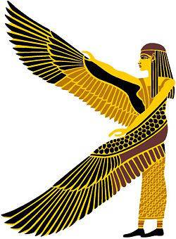 Représentation de la déesse Isis sous la forme du faucon-crécerelle 