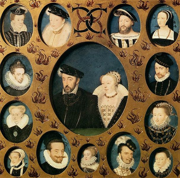 Henri II et Catherine de Médicis entourés de leur famille, par François Clouet (XVIe siècle)