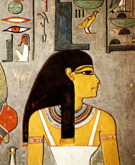 Peinture murale représentant la déesse Isis, dans la tombe d'Horemheb