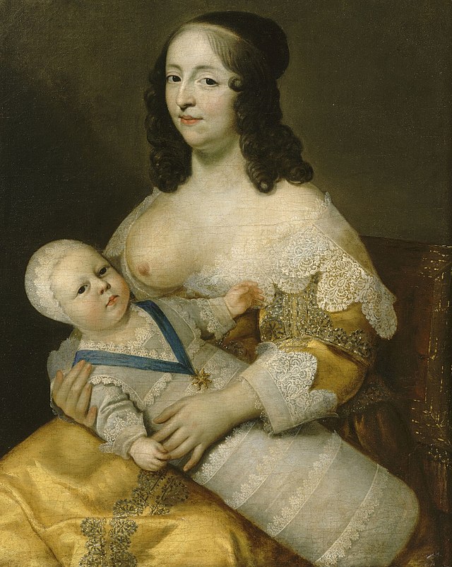 Louis XIV dans les bras de sa première nourrice, Elisabeth d'Ancel, par les frères Beaubrun  (1638)