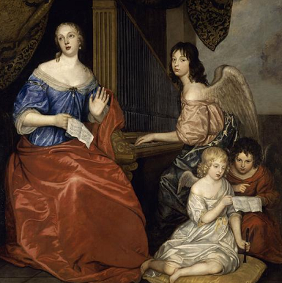 La duchesse de La Vallière et ses deux enfants légitimés, par Peter Lely (1670)