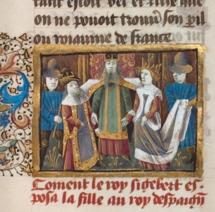 Sigebert épouse Brunehaut, d’après les “Grandes Chroniques de France” (XVe siècle)