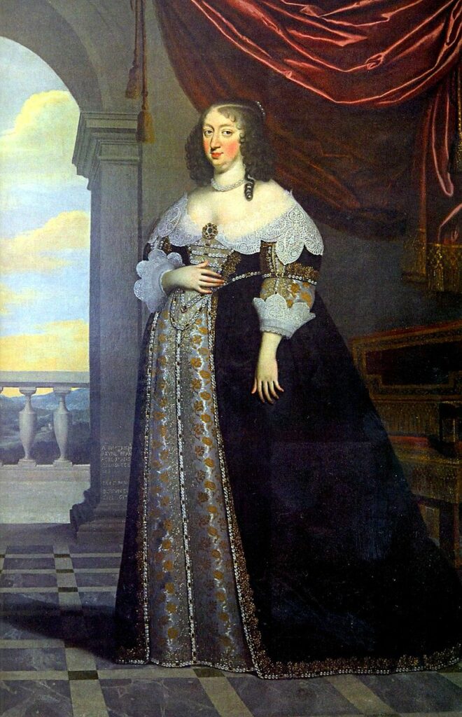 Anne d'Autriche, par les frères Beaubrun (1638) : il s'agit d'un rare portrait où une reine apparaît enceinte
