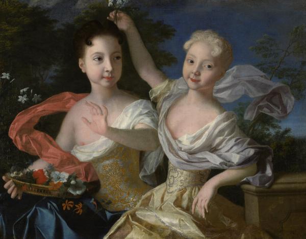 Les princesses Anne (1708-1728) et Elisabeth (1709-1762), uniques survivantes des enfants de Catherine Ire, par Louis Caravaque (1717)