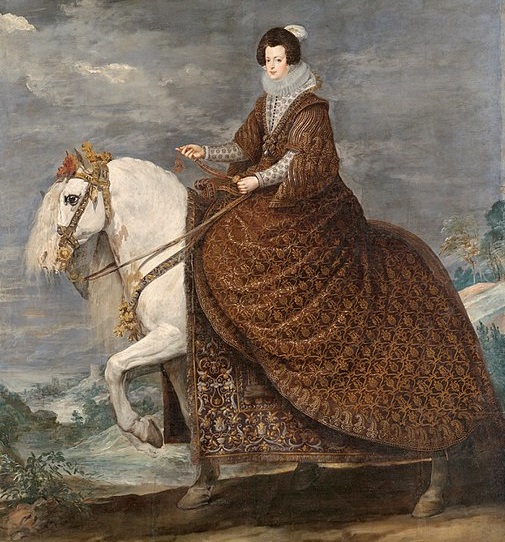 "La reine Isabelle de France à cheval", par Diego Vélasquez  (vers 1635)