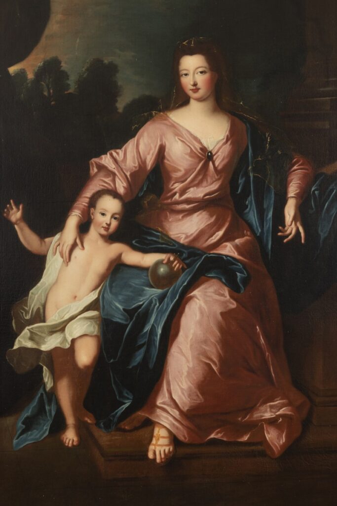 La duchesse d'Orléans et son fils, par Pierre Gobert (vers 1713)