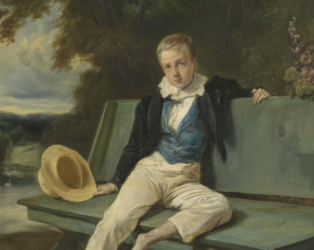 Le duc d’Aumale à l'âge de 9 ans, héritier de la fortune du prince de Condé, par Joseph Nicolas Robert-Fleury