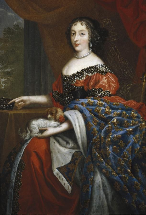 Henriette d'Angleterre et sa chienne Mimi, par Pierre Mignard (XVIIe siècle)