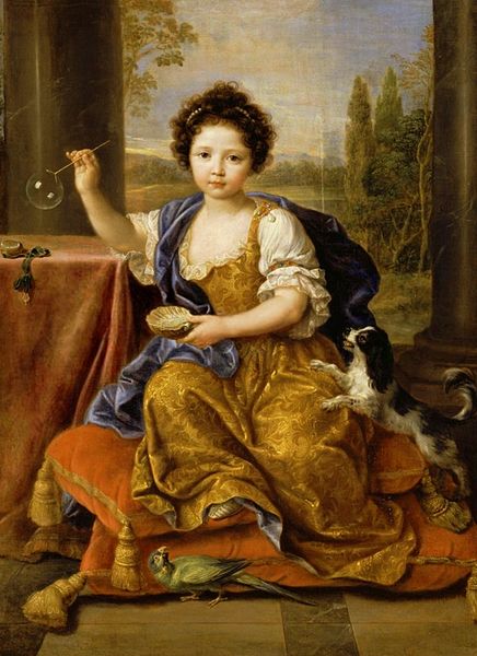 Louise-Marie de Bourbon, "la fillette aux bulles de savons" par Pierre Mignard (1682)