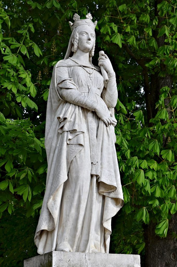 Statue de Sainte Bathilde, réalisée par Victor Thérasse, en 1848 (jardin du Luxembourg, Paris)