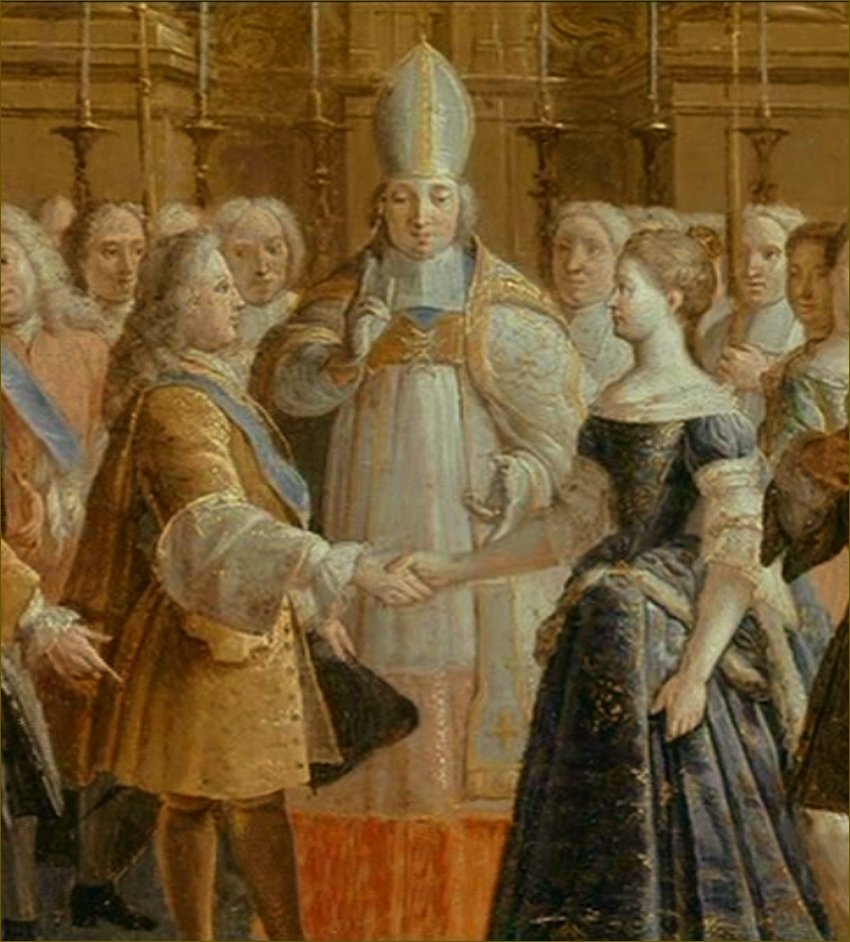Louis XV épouse Marie Leszczyncka (détail d'un tableau anonyme du XVIIIe siècle)