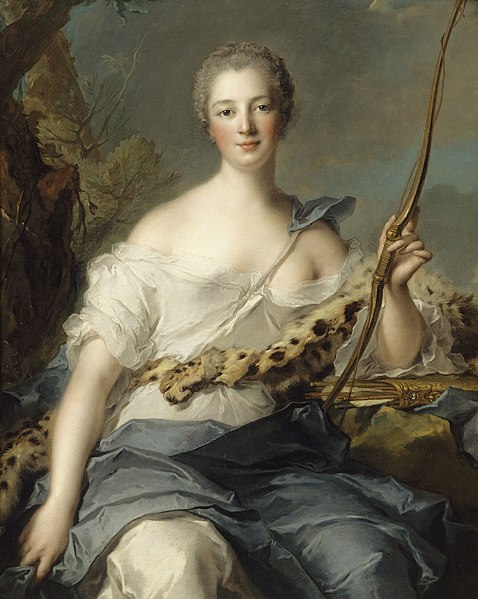 Jeanne Antoinette "en Diane" par Jean-Marc Nattier (1746)