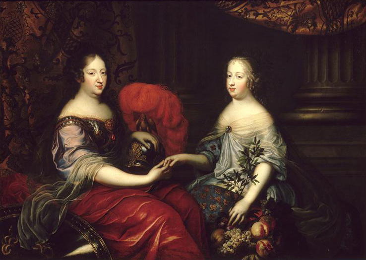 Anne d'Autriche (en Minerve)  la reine Marie-Thérèse (la paix), par Simon Renard de Saint André (1664)
