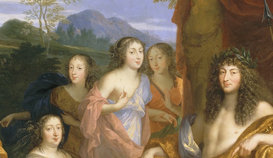 Détail du tableau de Jean Nocret "Louis XIV et la famille royale" (1670)