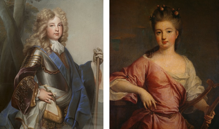 Charles de Bourbon, par Joseph Vivien (vers 1700) et Mademoiselle, par Pierre Gobert (vers 1707)