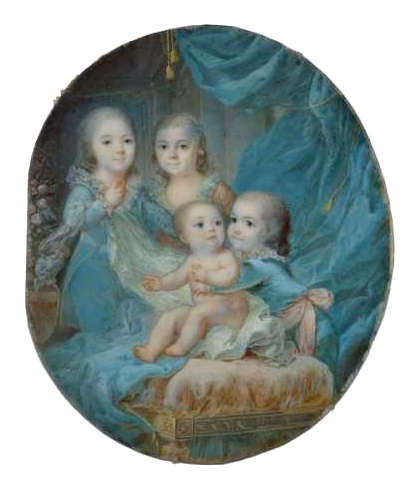 Les enfants de Marie-Antoinette (miniature de Jean-Pierre Chasselat, 1787)