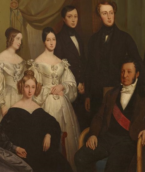 La famille d'Orléans, par Henry Scheffer (Louise est à gauche, vêtue de noir)
