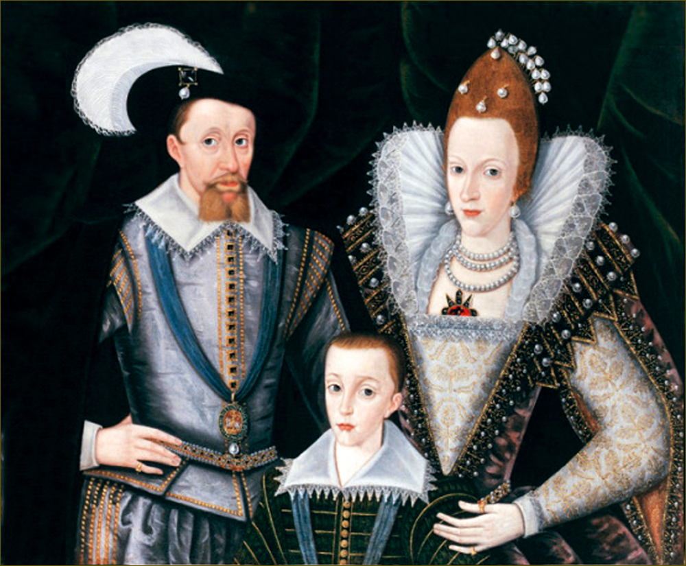 Jacques Ier, Anne de Danemark et leur fils aîné, Henry-Frédéric (anonyme, XVIIe siècle)