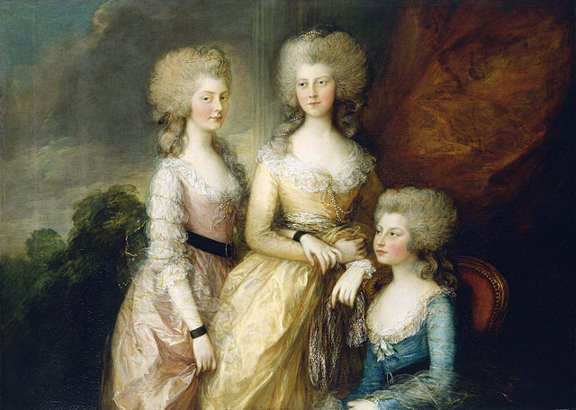 Les filles de George III (de gauche à droite : Augusta, Charlotte et Elisabeth) par Thomas Gainsborough (1784)