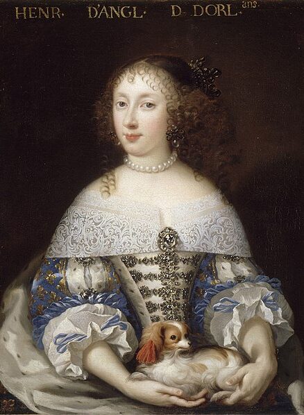 Henriette-Anne d'Angleterre avec sa chienne Mimi, par Pierre Mignard (en 1661)