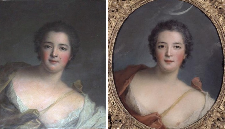 La duchesse de Lauraguais (à gauche) et la marquise de Flavacourt (à droite) par Jean-Marc Nattier (1742 et 1740)