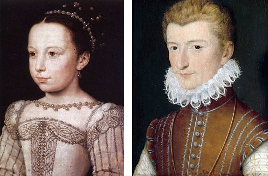 Marguerite de Valois (par Clouet) et Henri de Guise (vers 1570)