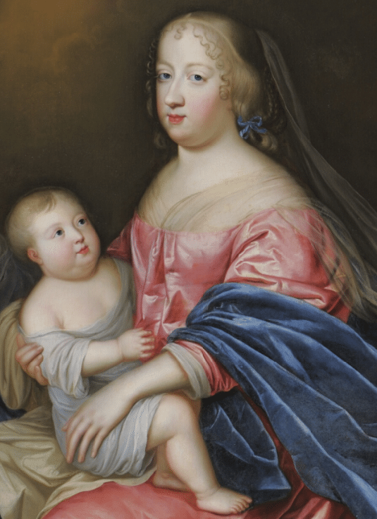 La reine Marie-Thérèse et le dauphin (détail d'un tableau de Charles et Henri Beaubrun), 1665