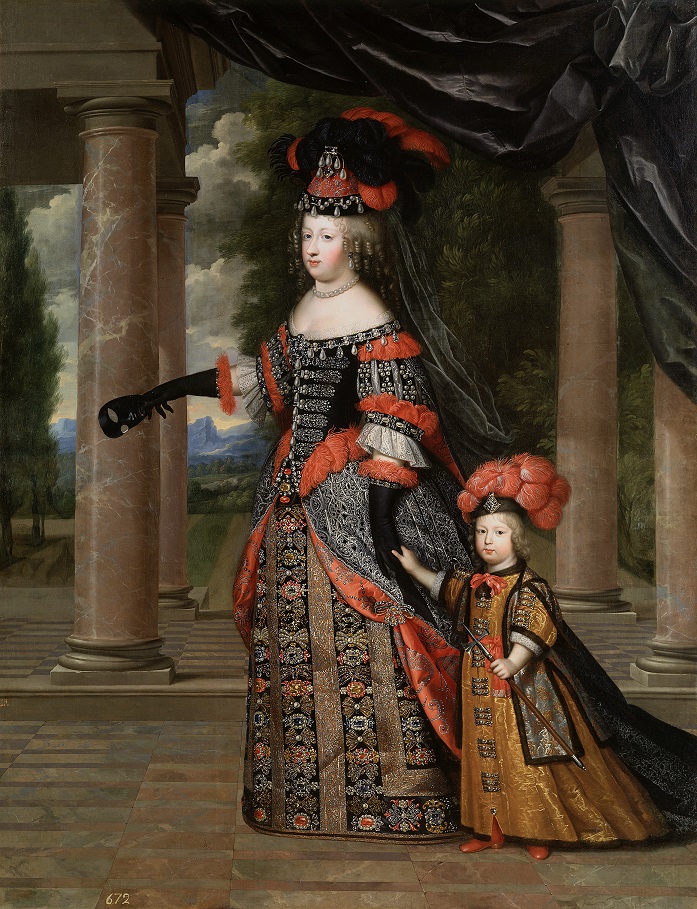 La reine Marie-Thérèse et le dauphin, par Charles Beaubrun (vers 1665)