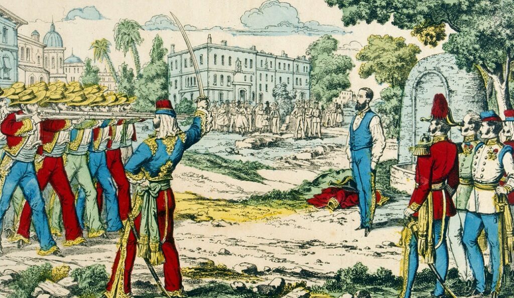 L'exécution de l'empereur Maximilien, le 19 juin 1867 (dessin anonyme)