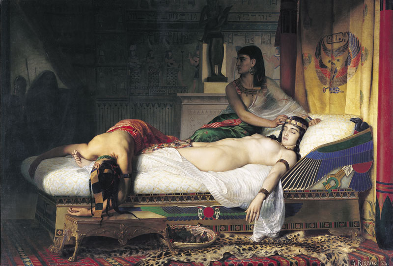 "La mort de Cléopâtre" par Jean André Rixens (1874)
