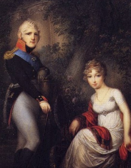 Le tsar Alexandre et l'impératrice Elisabeth (anonyme, vers 1808)