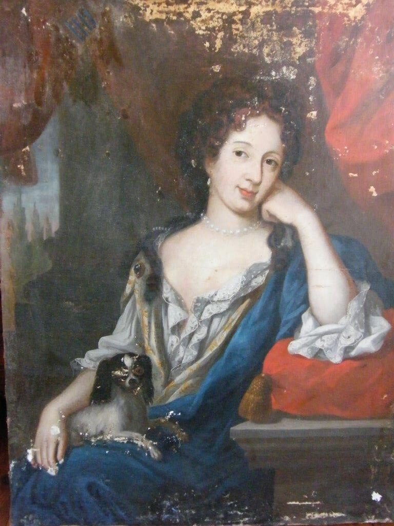 Portait présumé de Marie-Angélique de Scorailles, attribué à Elisabeth Sophie Cheron (collection privée du Baron M.H de A)