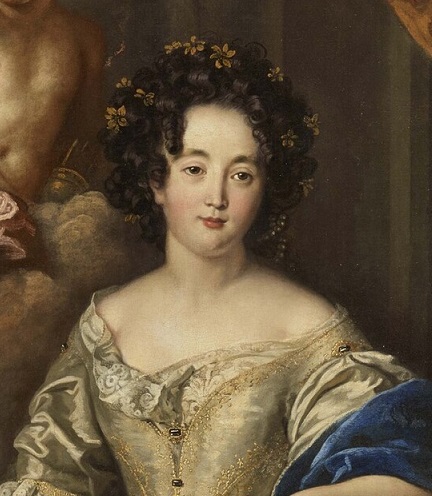 Mme de Montespan, représentée en brune (détail d'un tableau de Charles de La Fosse, 1677)