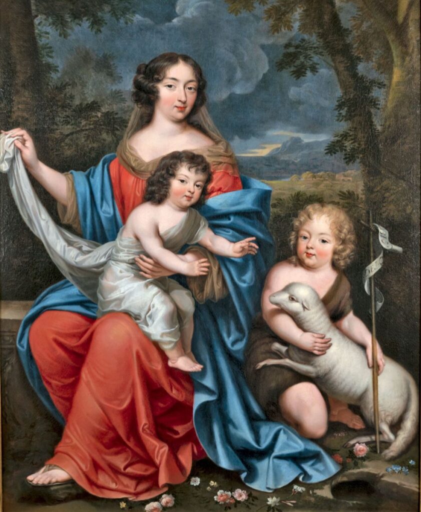 Mme de Maintenon avec le duc du Maine et le comte de Vexin, en “Vierge à l’Enfant et Saint Jean-Baptiste”, attribué à Pierre Mignard