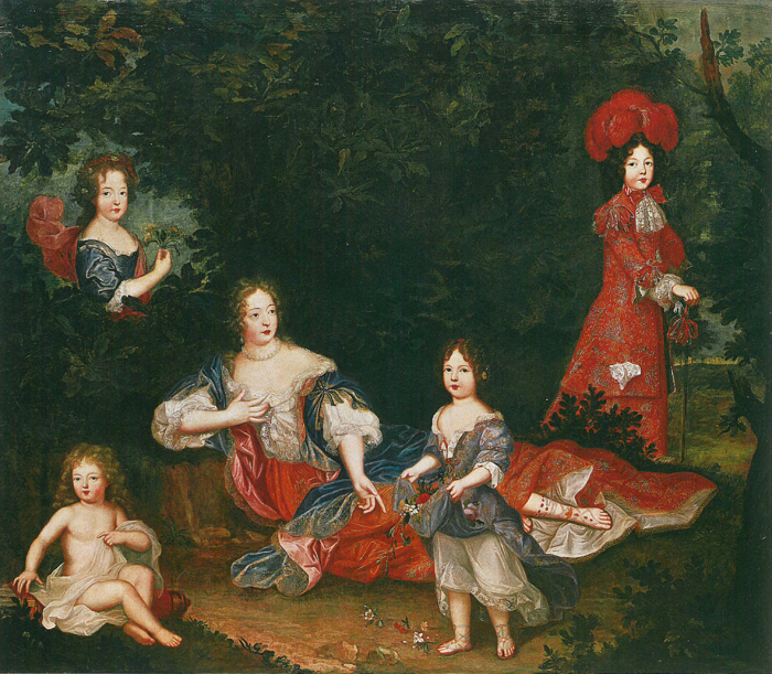 La marquise de Montespan et quatre de ses enfants légitimés (Mlle de Nantes, le comte de Toulouse, Mlle de Blois, le duc du Maine), attribué à Pierre Mignard, XVIIe siècle