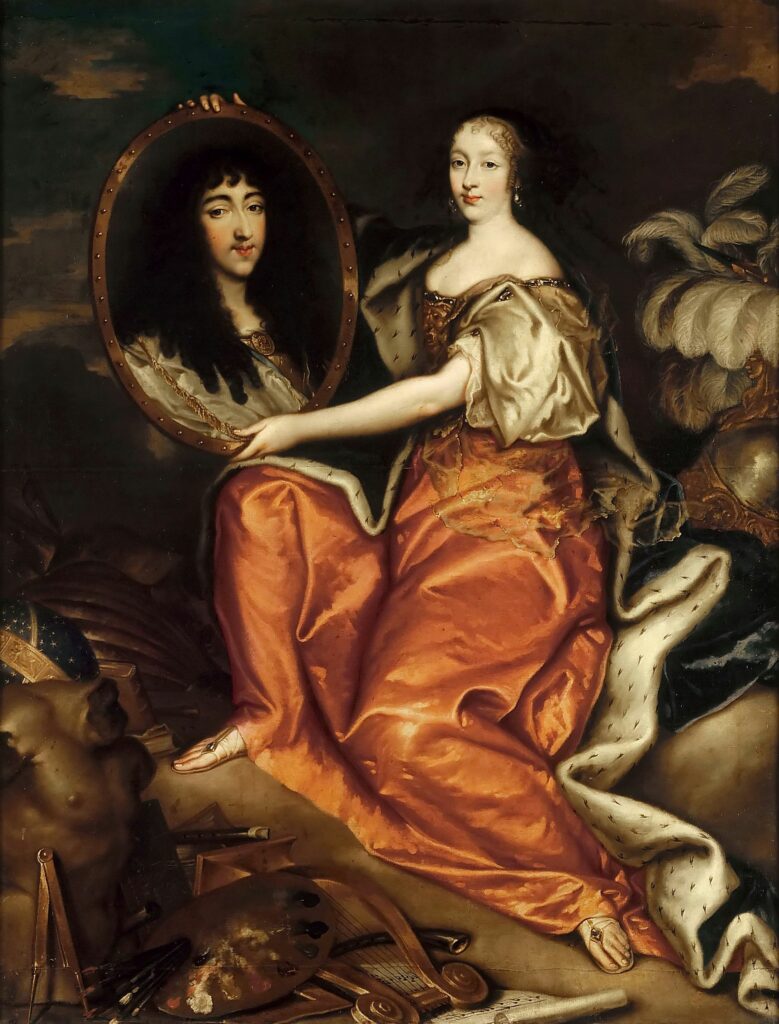 Henriette d’Angleterre tenant le portrait de son époux, par Antoine Mathieu (vers 1665)