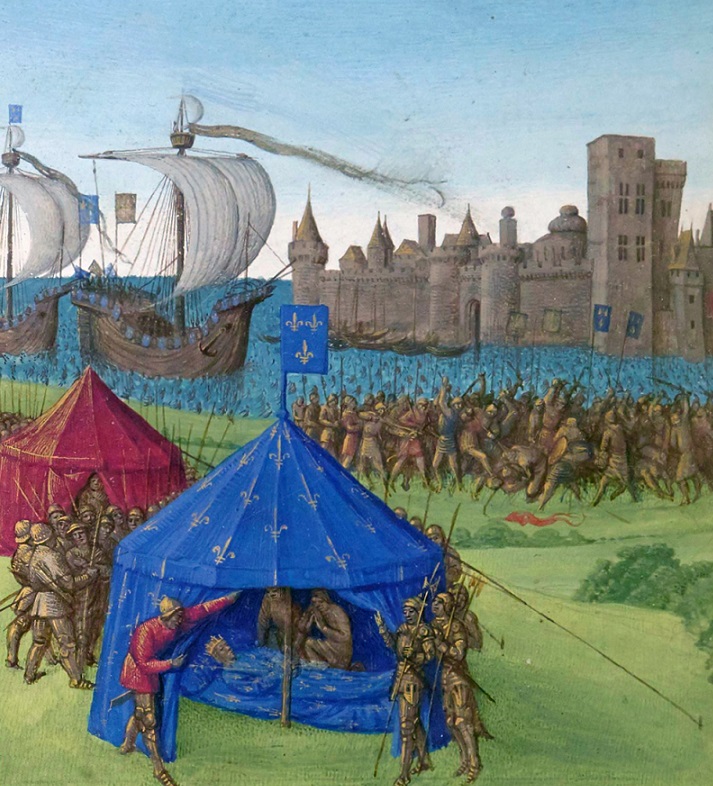 Mort de Saint Louis : Bataille de Tunis en 1270 (Les" Grandes Chroniques de France", XVe siècle)