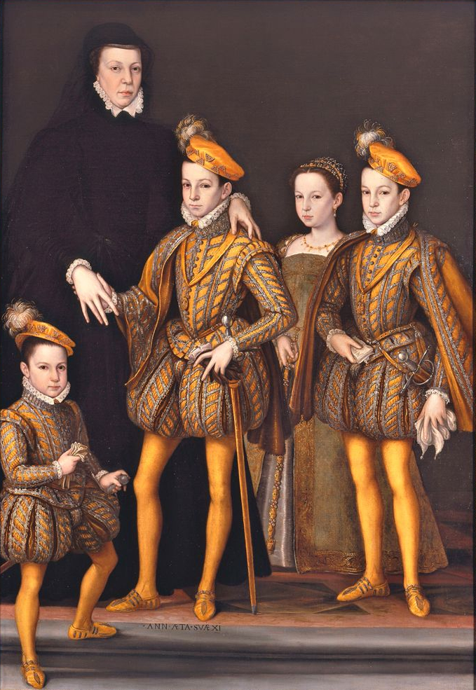 Catherine de Médicis et ses enfants, par l'atelier de François Clouet (vers 1561)