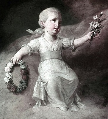 Détail représentant l'archiduchesse Marie-Caroline (1740-1741)
