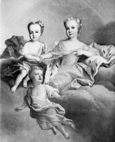 Les trois archiduchesses au ciel (de gauche à droite : Caroline, Christine et Elisabeth) 