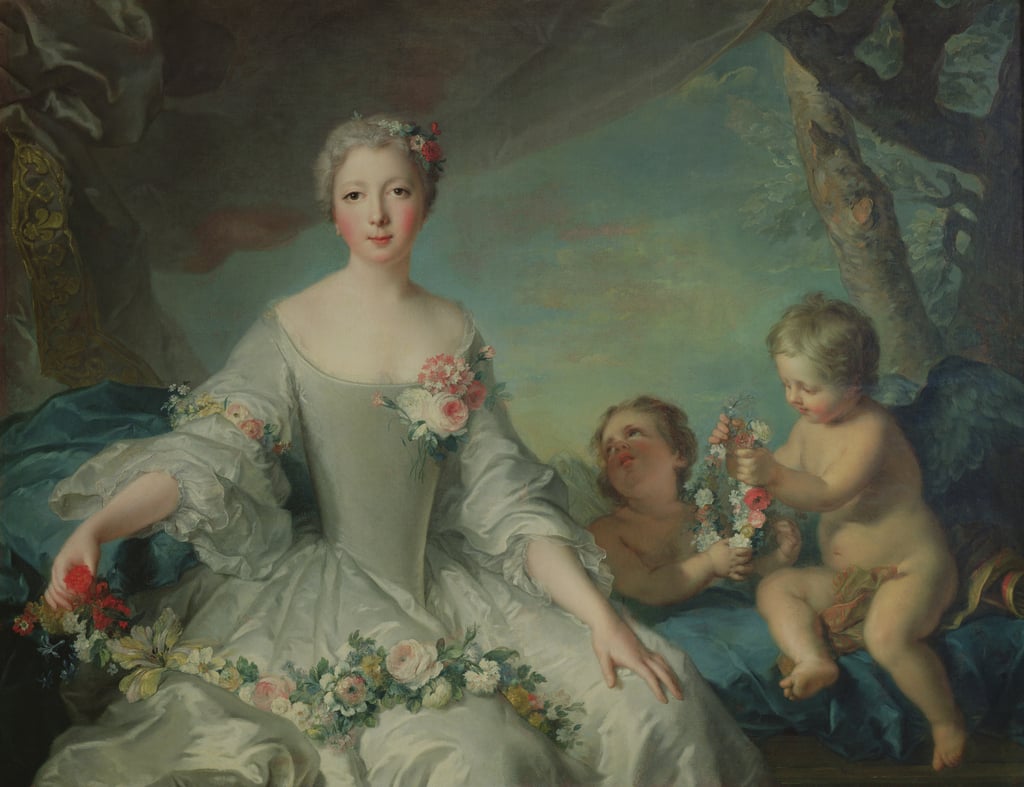 Portrait présumé de Louise-Diane d'Orléans, princesse de Conti, "en Flore", par Jean-Marc Nattier (1731)